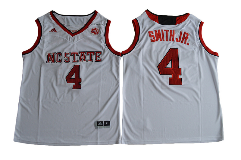 2017 NC State Wolfpack Dennis Smith Jr. #4 College Basketball Jersey - White->ncaa teams->NCAA Jersey